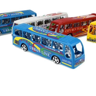 Picture of Multicoloured Back force 1 bus & 2 Car, 1 Tank & 2 Car combo - four-wheel drive car, car model, minifigure,  Children Back Force Toy Car Bus tank