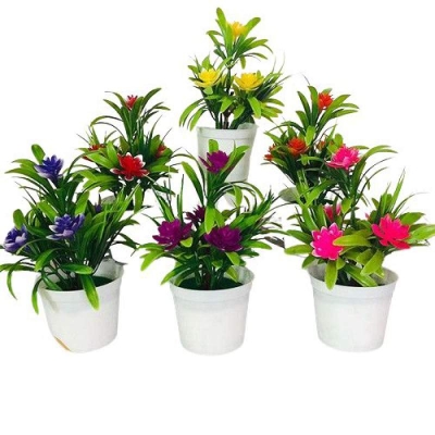 Picture of Artificial Flowers - Table and desk Decoration Plants - Plastic Tree and grass Flower - Artificial Green Tree Flower - Home Decoration Flowers