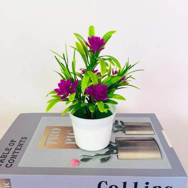 Picture of Artificial Flowers - Table and desk Decoration Plants - Plastic Tree and grass Flower - Artificial Green Tree Flower - Home Decoration Flowers