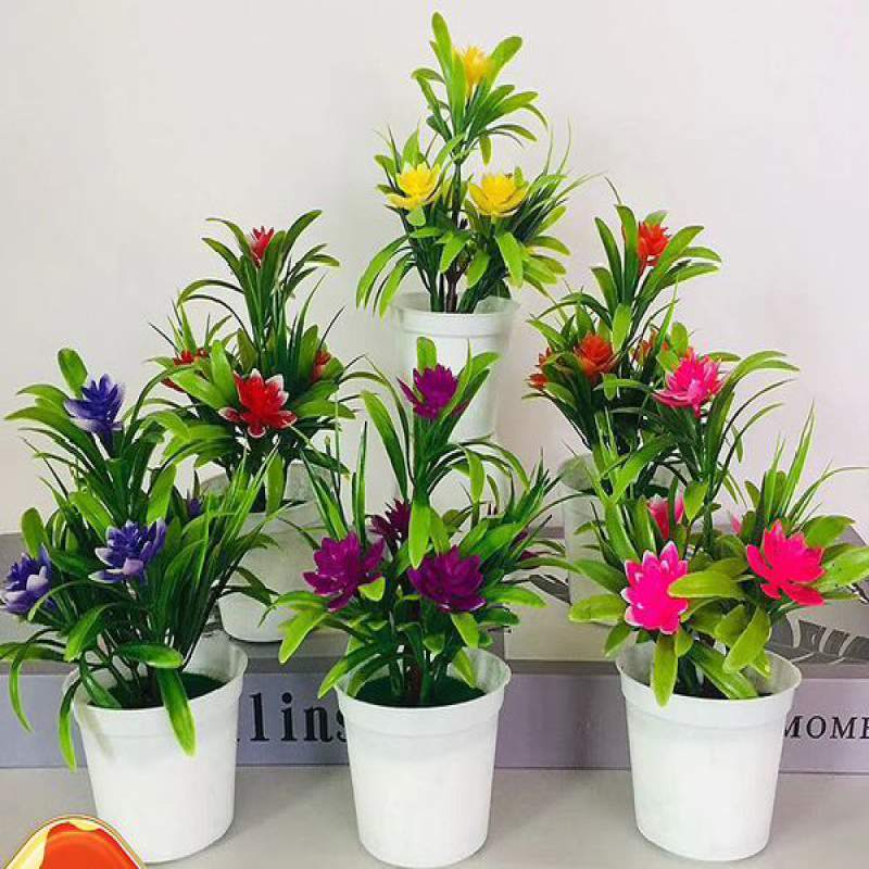 Picture of Artificial Flowers - Table and desk Decoration Plants - Plastic Tree and grass Flower - Artificial Green Tree Flower - Home Decoration Flowers