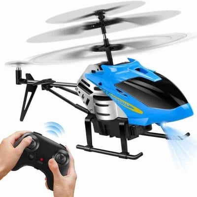 Picture of Remote Control and Hand Sensor Helicopter, Pack of 1, Multicolour Online at Low Prices, Rechargeable Remote Control Helicopter - Blue