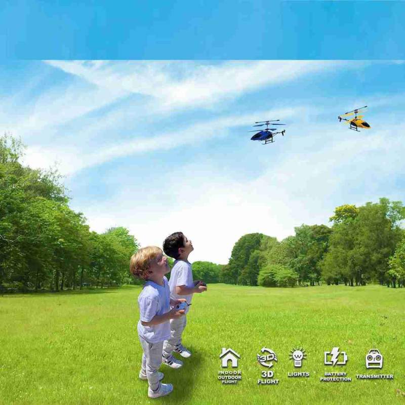 Picture of Remote Control and Hand Sensor Helicopter, Pack of 1, Multicolour Online at Low Prices, Rechargeable Remote Control Helicopter - Blue