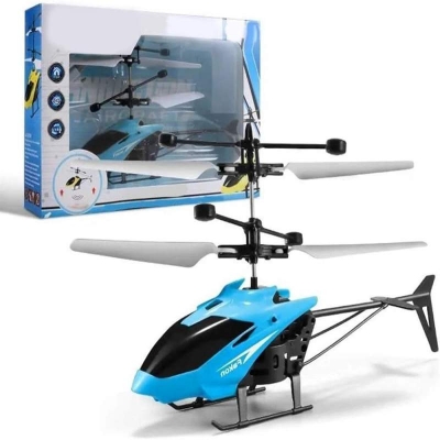 Picture of Remote Control and Hand Sensor Helicopter, Pack of 1, Multicolour Online at Low Prices, Rechargeable Remote Control Helicopter - Blue