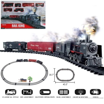 Picture of Model Train Set for Boys -  Electric Battery Operated Train Set Toy for Kids - Multi-Color Train