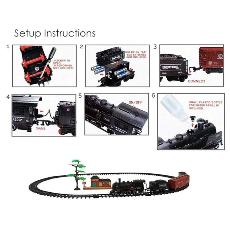 Picture of Model Train Set for Boys -  Electric Battery Operated Train Set Toy for Kids - Multi-Color Train