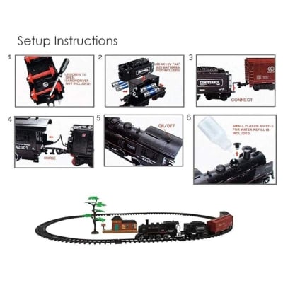 Picture of Model Train Set for Boys -  Electric Battery Operated Train Set Toy for Kids - Multi-Color Train