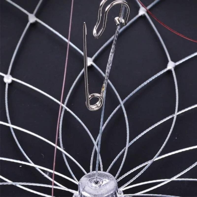 Picture of Automatic Opening & Closing Fishing Net Cage,Fishing Net Fishing Crab Steel Wire - Silver