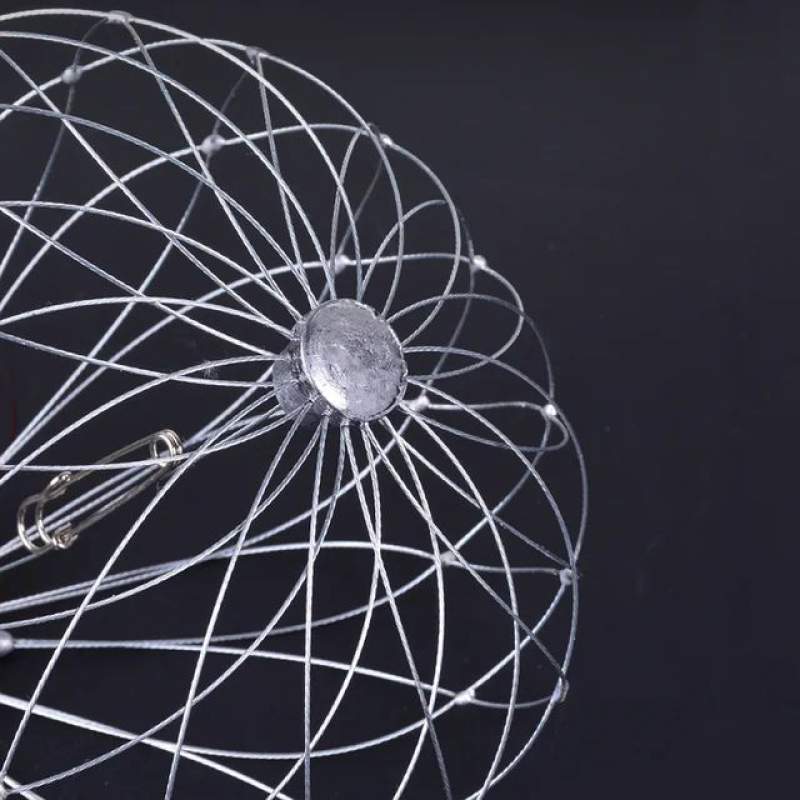 Picture of Automatic Opening & Closing Fishing Net Cage,Fishing Net Fishing Crab Steel Wire - Silver