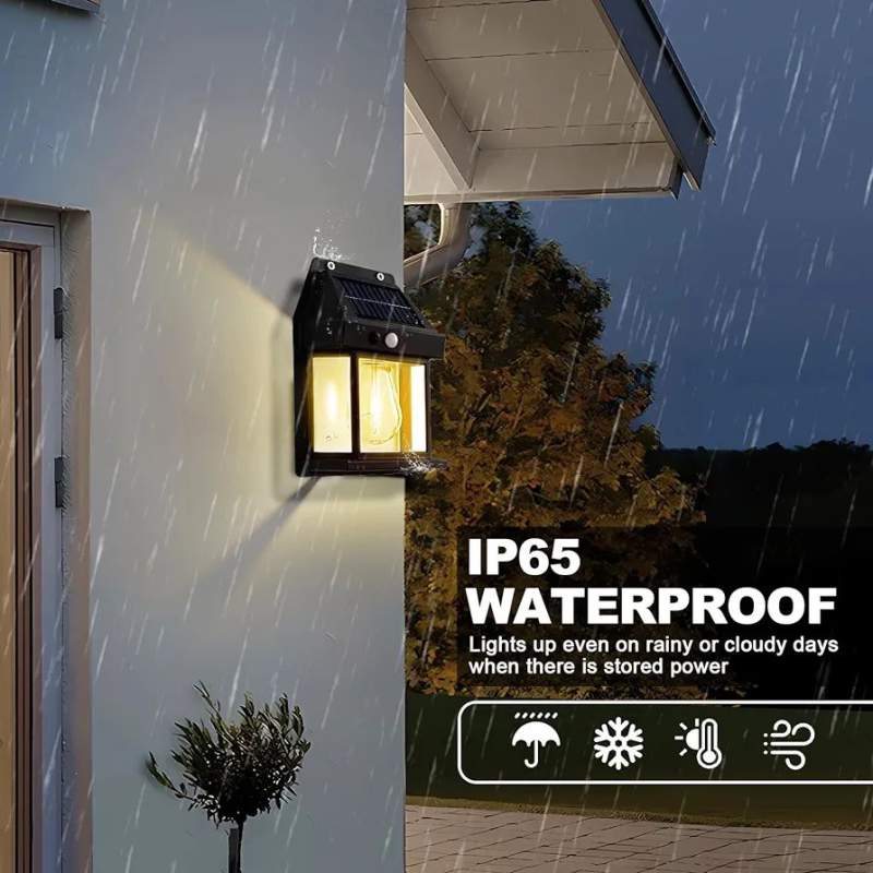 Picture of 2024 New Outdoor Solar Wall Lamp, New Solar Induction Wall Lamp, Waterproof Outdoor Solar Motion Sensors Wall Lights,Fence Lights Solar Powered,Exterior Wall Mount Lighting for Patio Yard (Black) - Black