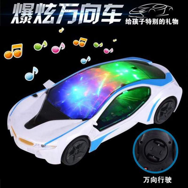 Picture of Sports Car Toy - Light-Up Toy Cars for Kids Toddlers Boys Girls Age 2 3 4-6 Year Old 360° Rotation Car Christmas Gift - Electric Car with Bright Flashing 4D Lights & Sound - White