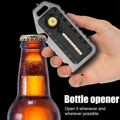 Picture of Premium Quality  Keychain Whistle Flashlight 5-Mode Waterproof Portable Torch Light Lamp - Silver