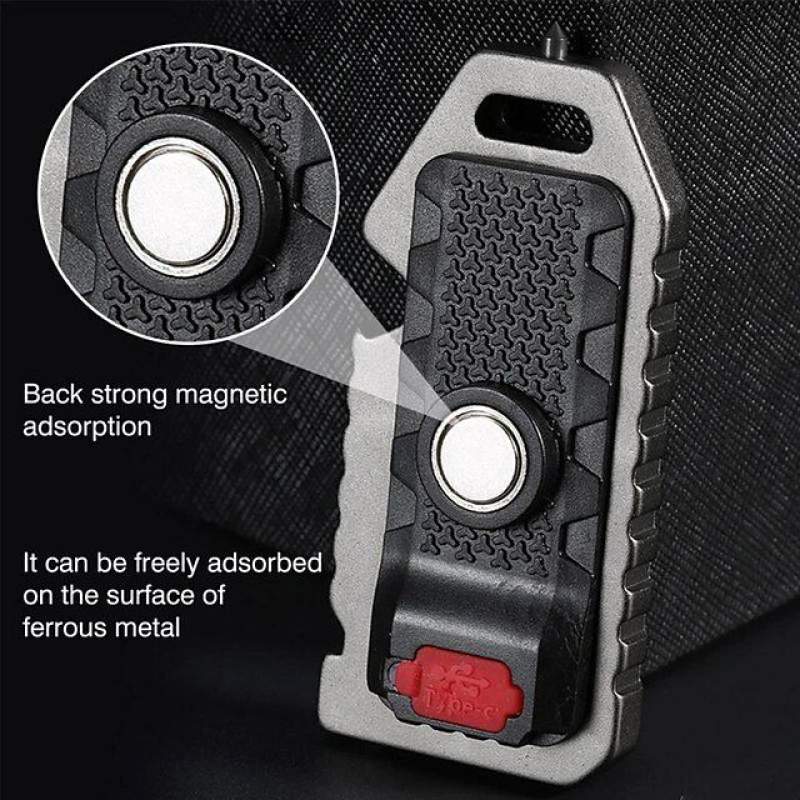 Picture of Premium Quality  Keychain Whistle Flashlight 5-Mode Waterproof Portable Torch Light Lamp - Silver
