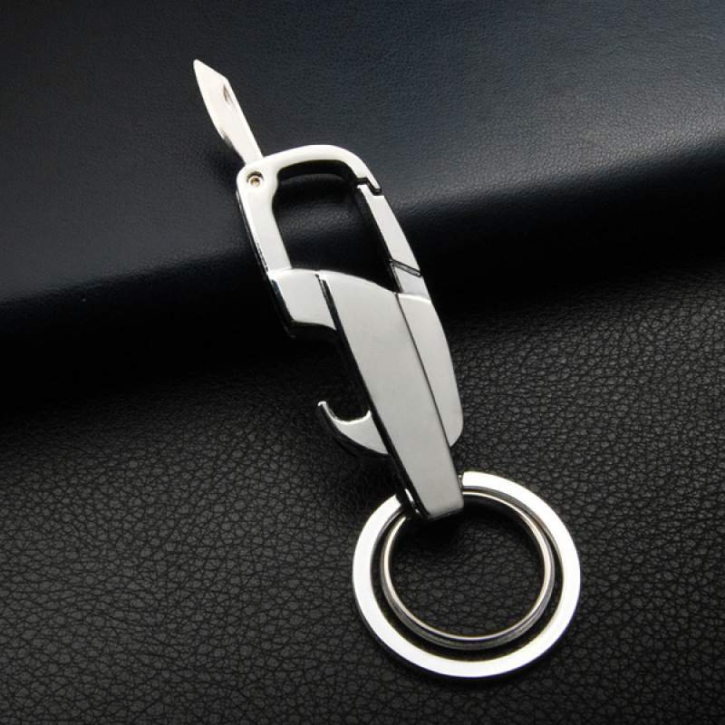 Picture of Multi Functional Bottle Opener Knife Keychain Ring 3 In 1 Keyring for Bikes, Car and Keychain Ring - Silver