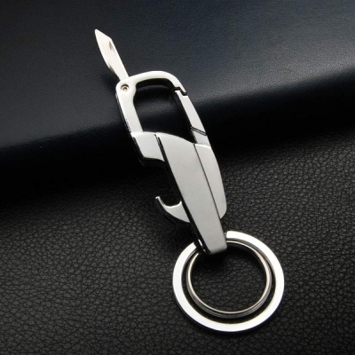 Picture of Multi Functional Bottle Opener Knife Keychain Ring 3 In 1 Keyring for Bikes, Car and Keychain Ring - Silver