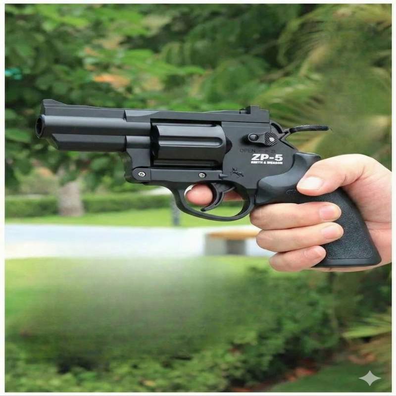 Picture of ZP-5 Shell Throwing Soft Bul-let Toy Gun Foam Ejection Toy Foam Darts Blaster Pis-tol Manual Airsoft Gun For Kid Adult CS Game,  Toy Revolver - Brown