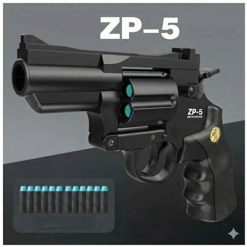 Picture of ZP-5 Shell Throwing Soft Bul-let Toy Gun Foam Ejection Toy Foam Darts Blaster Pis-tol Manual Airsoft Gun For Kid Adult CS Game,  Toy Revolver - Brown