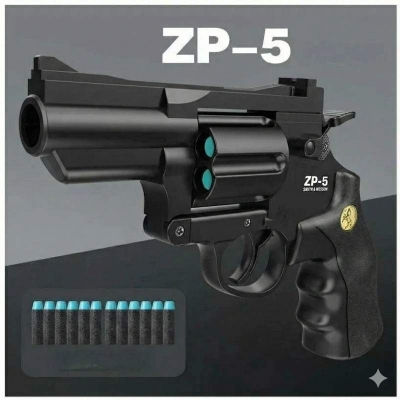 Picture of ZP-5 Shell Throwing Soft Bul-let Toy Gun Foam Ejection Toy Foam Darts Blaster Pis-tol Manual Airsoft Gun For Kid Adult CS Game,  Toy Revolver - Brown