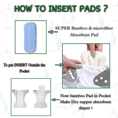 Picture of [Baby Spacial] 2pcs Super Premium Quality Permanent Adjustable

Washable Baby Diapers

With 6pcs Pads