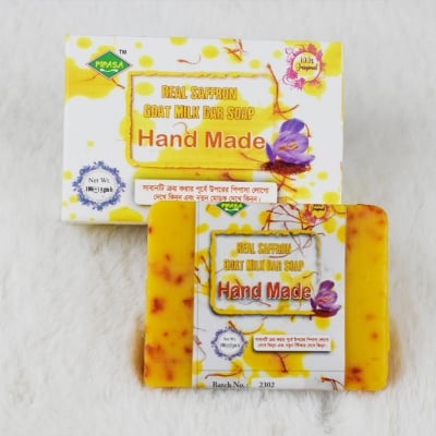 Picture of Hand Made Saffron Goat Milk Bar 100g Soap- 1 pcs - Blue