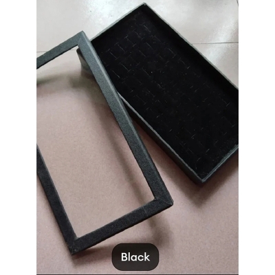 Picture of 100 Slot Black Velvet Jewelry Ring Case Display Store Storage Box Tray Organizer