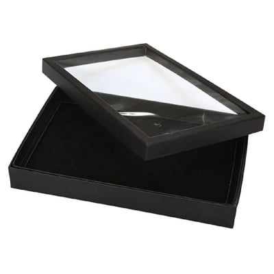 Picture of THE STYLE SUTRA Rings Display Box 50 Slot with Transparent Lid Showcase for Pendants and Jewelry Storage Black Color