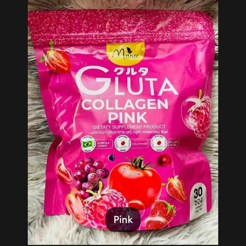 Picture of Manee Gluta Collagen Pink 1Pack 30 Sachets 100% Authentic - Black