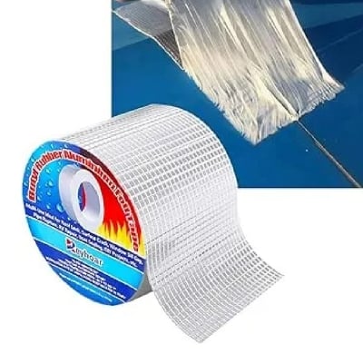 Picture of Waterproof Repair Tape for Pipe Leakage, Roof Water Leakage Solution, Aluminium Foil Tape, Waterproof Adhesive Sealing Butyl Rubber Tape, 10cm x 5m, (Silver - Multicolor