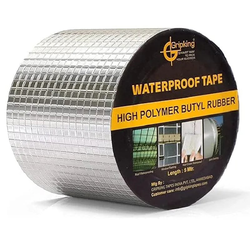 Picture of Waterproof Repair Tape for Pipe Leakage, Roof Water Leakage Solution, Aluminium Foil Tape, Waterproof Adhesive Sealing Butyl Rubber Tape, 10cm x 5m, (Silver - Multicolor