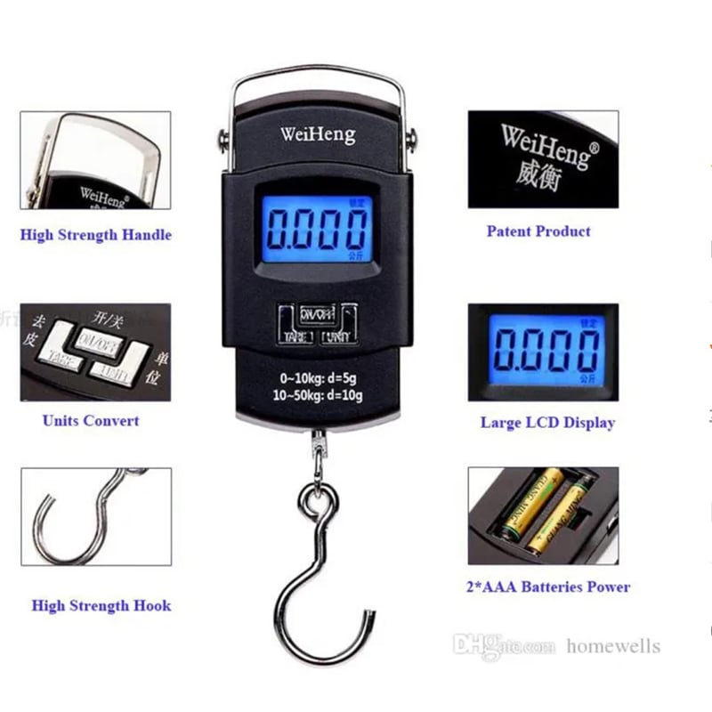 Picture of Digital Portable Weight Scale 50 Kg - Black - Silver