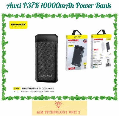 Picture of AWEI P37K 2.1A 10000mAh Portable Power Bank-Black