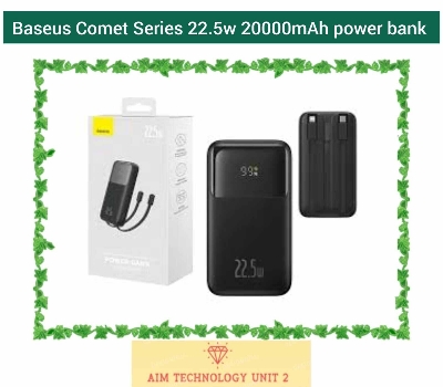Picture of Baseus Comet Series 22.5W 20000mAh Dual Cable Digital Display Fast Charge Power Bank-Black