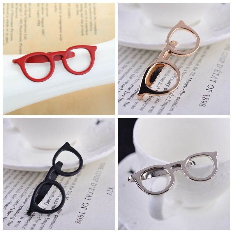 Picture of Spectacles Casual Metal Tie Clip For Men Shirt Accessories (Red)