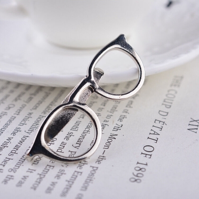 Picture of Spectacles Casual Metal Tie Clip For Men Shirt Accessories (Silver)