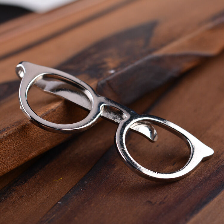 Picture of Spectacles Casual Metal Tie Clip For Men Shirt Accessories (Silver)