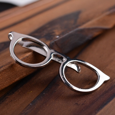 Picture of Spectacles Casual Metal Tie Clip For Men Shirt Accessories (Silver)