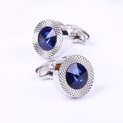 Picture of Blue Crystal Cone Cufflinks For Men's Shirt Taper Cufflinks (Int: One size)