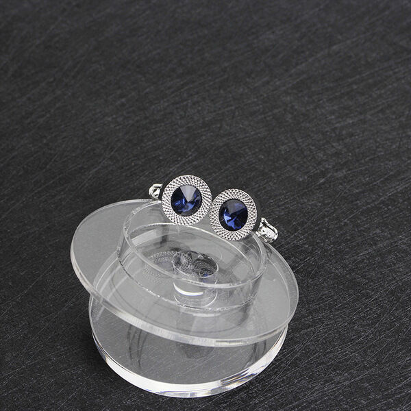 Picture of Cufflinks & Tie Clip Set For Men Fashion Shirt Accessories (Blue Stone Silver)