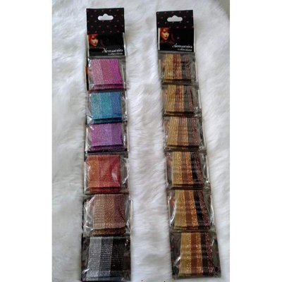 Picture of Multi-color Bobby Pins Glitter Metallic Hair Barrettes Hair Clips Hair Pins for Women and Girls-Multicolor