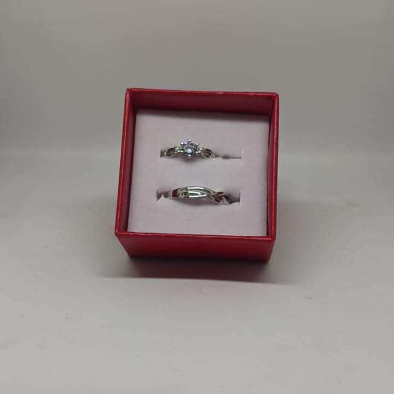 Picture of Love Promise Couple Finger Ring adjustable-Silver-Adjustable
