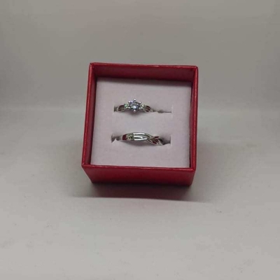 Picture of Love Promise Couple Finger Ring adjustable-Silver-Adjustable
