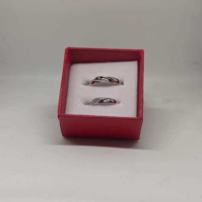 Picture of Love Promise Couple Finger Ring adjustable-Silver-Adjustable