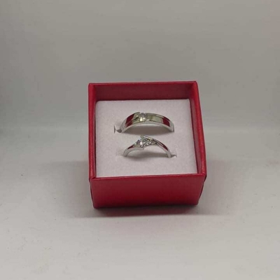 Picture of Love Promise Couple Finger Ring adjustable-Silver-Adjustable