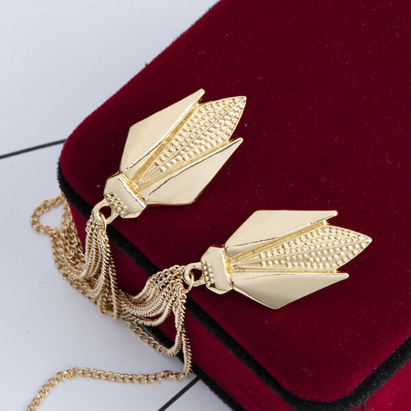 Picture of Tassel Multi Chain Brooch Badge For Men Suit Fashion Accessories (Gold)
