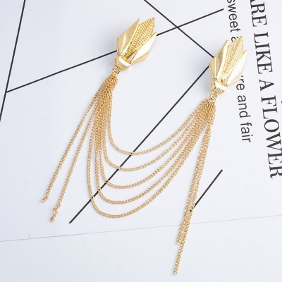 Picture of Tassel Multi Chain Brooch Badge For Men Suit Fashion Accessories (Gold)