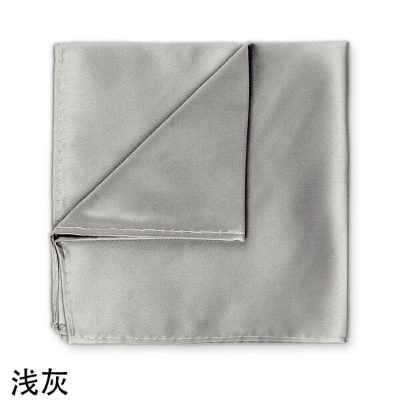 Picture of New Men Silk Satin Plain Color Pocket Square for Business Suit Accessories 22x22cm (Light Ash,M)