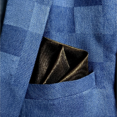 Picture of New Men Silk Satin Plain Color Pocket Square for Business Suit Accessories 22x22cm (Black,M)