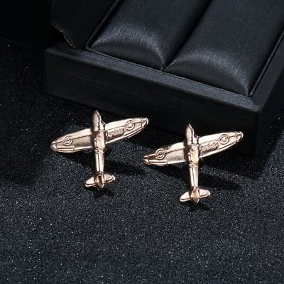 Picture of Mens Mini Aircraft Suit Collar pin Brooch (1PS) (1 Pair Gold (2p))