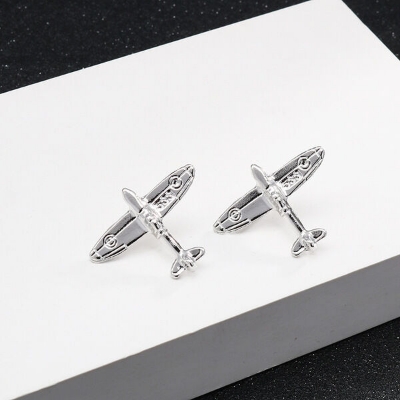 Picture of Mens Mini Aircraft Suit Collar pin Brooch (1PS) (1 Pair Silver (2p))
