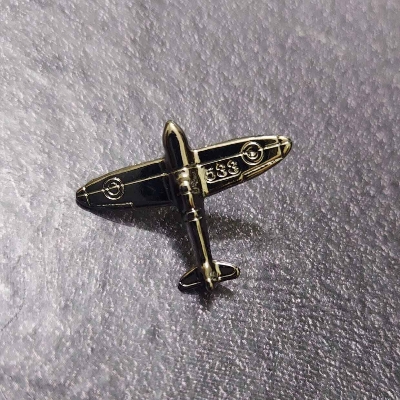 Picture of Mens Mini Aircraft Suit Collar pin Brooch (1PS) (Jet Black)