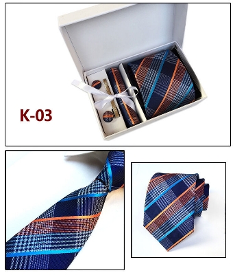 Picture of Men's Formal & Casual Polyester Silk Neck Tie 4 Item Set Box For Fashionable Outlook (K-03,Int: One size)